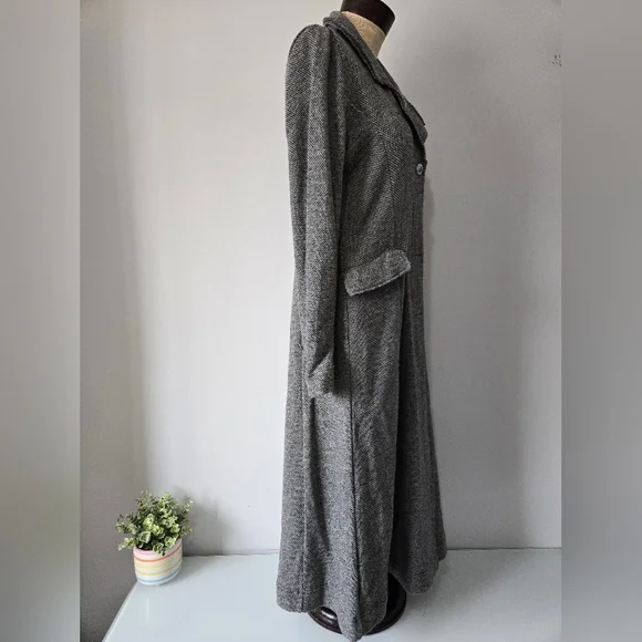 FREE PEOPLE NWT Wool Blend Long Grey Knit Longline Jacket/ Coatigan. Size Large - Picture 5 of 16